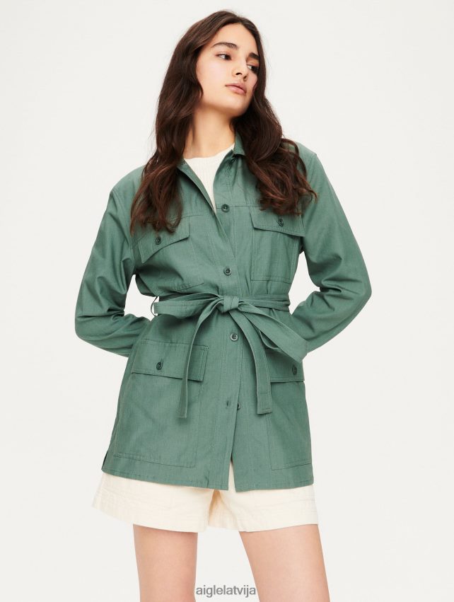 Aigle sievietes kokvilna un tencel virskrekls vert gris drēbes P0R84L620