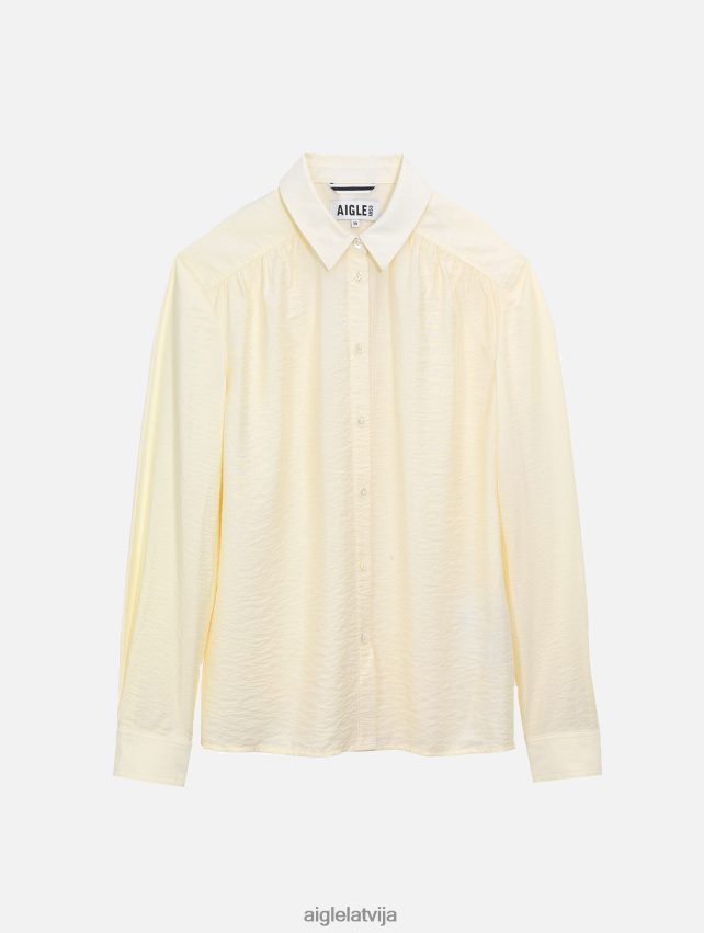 Aigle sievietes pie pleciem sakrājās krekls ar garām piedurknēm lait drēbes P0R84L559