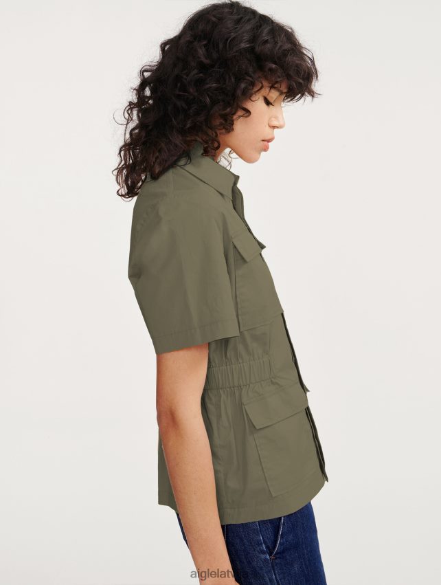 Aigle sievietes safari jaka ar īsām piedurknēm taillis drēbes P0R84L439