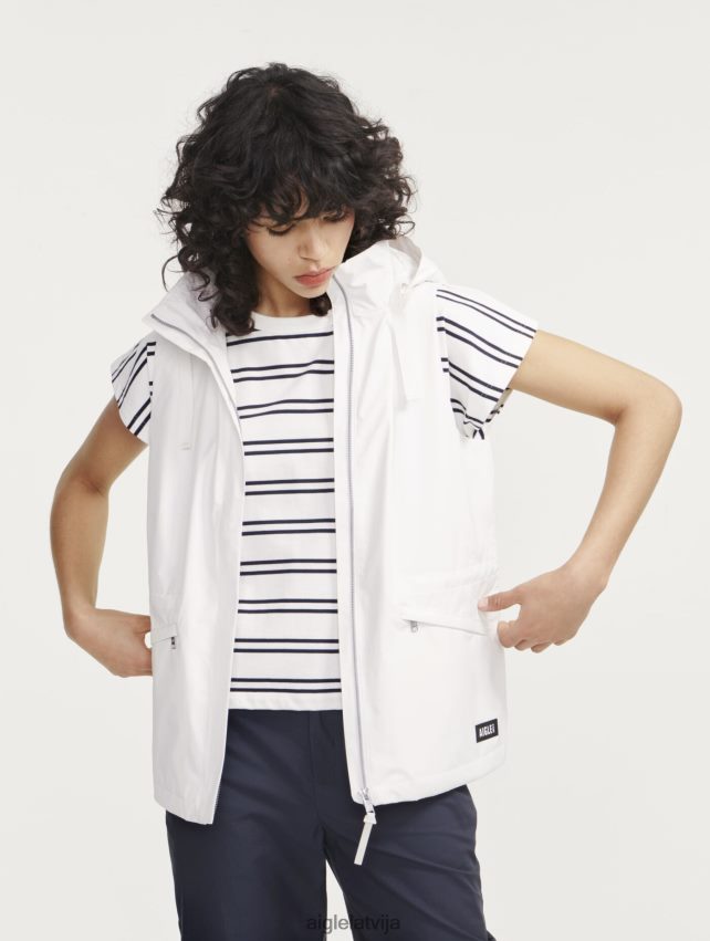 Aigle sievietes bezpiedurkņu gore-tex infinium veste ar noņemamu kapuci lait i drēbes P0R84L473