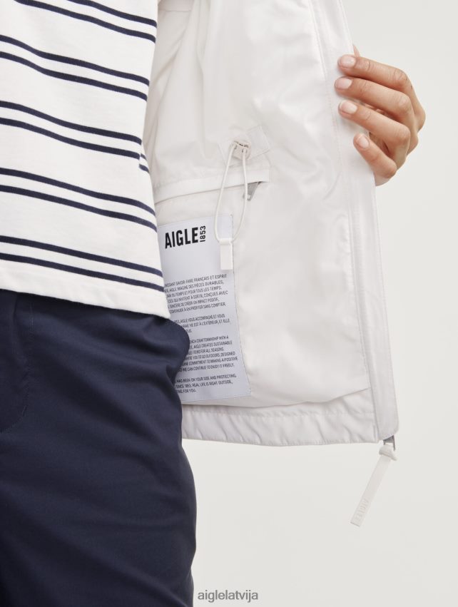 Aigle sievietes bezpiedurkņu gore-tex infinium veste ar noņemamu kapuci lait i drēbes P0R84L473