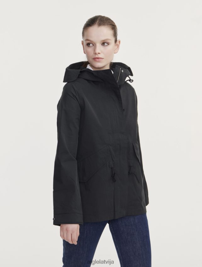 Aigle sievietes ikonisks zivju astes mtd ar īsu kapuci noir drēbes P0R84L433