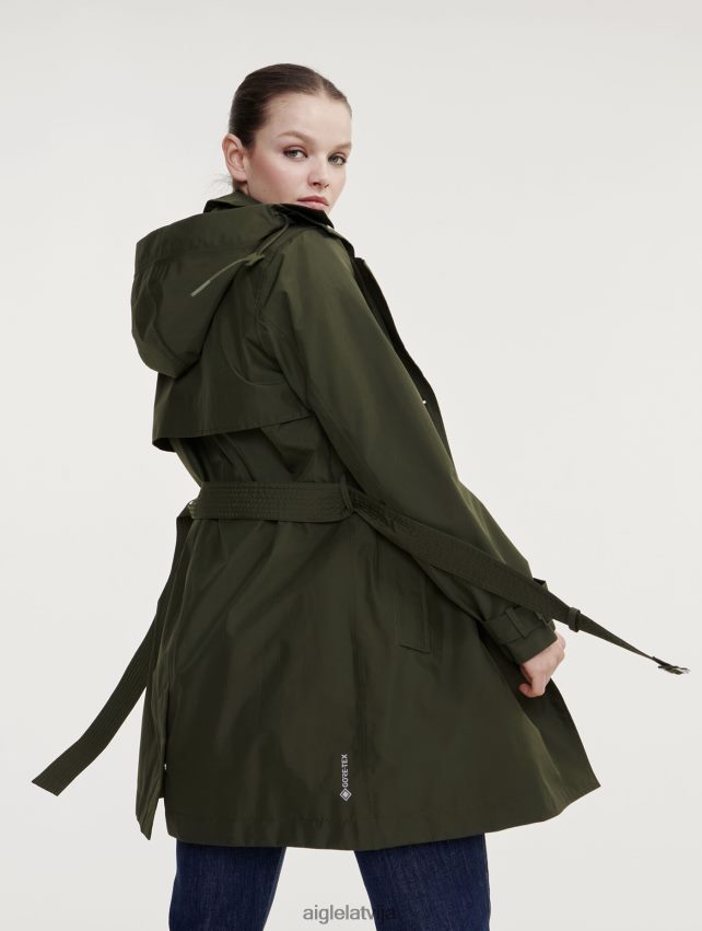 Aigle sievietes noņemama kapuce, īss gore-tex trenčs avokāts drēbes P0R84L457