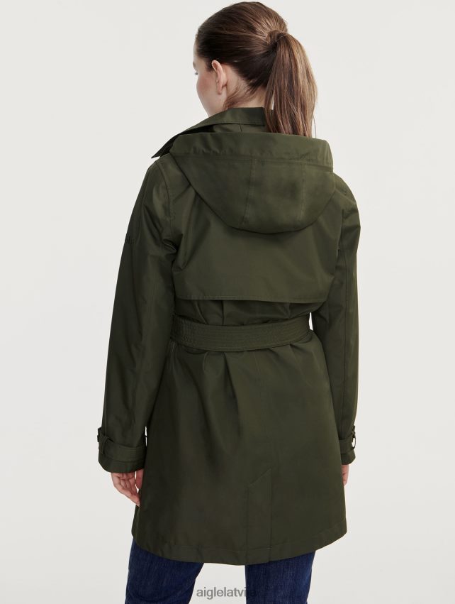 Aigle sievietes noņemama kapuce, īss gore-tex trenčs avokāts drēbes P0R84L457