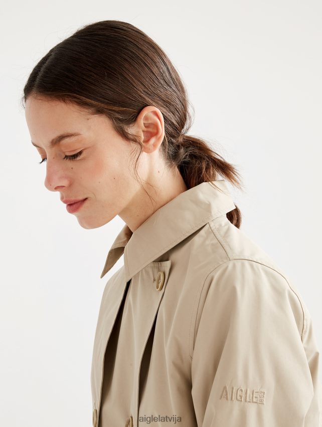 Aigle sievietes noņemama kapuce, īss gore-tex trenčs osier drēbes P0R84L452