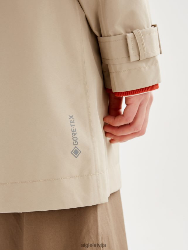 Aigle sievietes noņemama kapuce, īss gore-tex trenčs osier drēbes P0R84L452