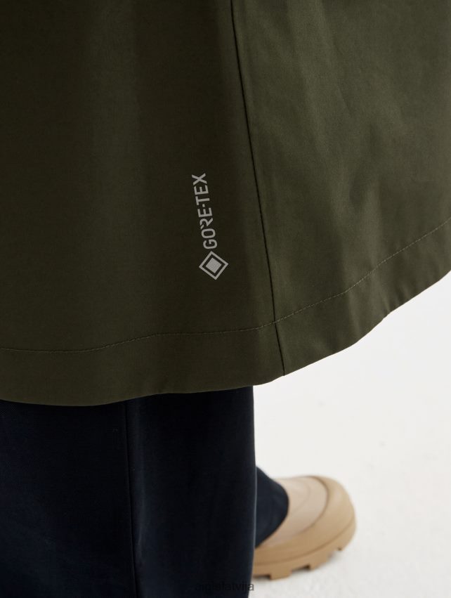 Aigle sievietes pārveidots garš Gore-Tex lietusmētelis algu drēbes P0R84L447