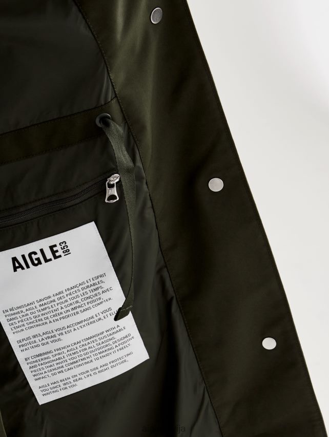 Aigle sievietes pārveidots garš Gore-Tex lietusmētelis algu drēbes P0R84L447