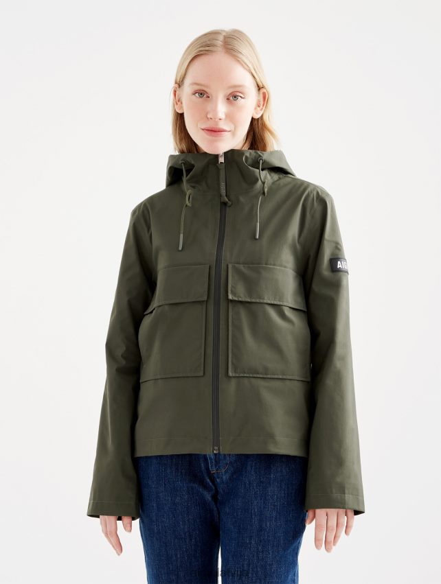Aigle sievietes īsa gore-tex jaka ar kapuci avokāts drēbes P0R84L476