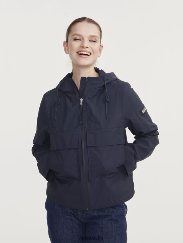 Aigle sievietes īsa gore-tex jaka ar kapuci impērija drēbes P0R84L430