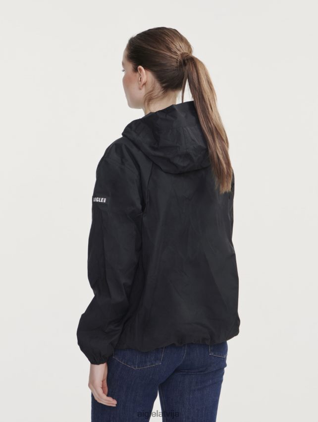 Aigle sievietes īsa mtd ūdensnecaurlaidīga jaka noir drēbes P0R84L483