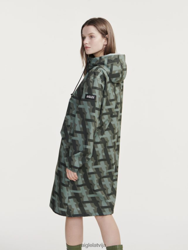 Aigle sievietes apdrukāta garā kapuce mtd parka kaki pr drēbes P0R84L466