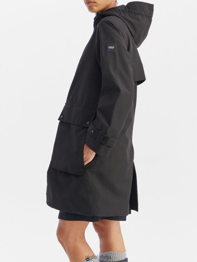 Aigle sievietes gara gore-tex parka noir drēbes P0R84L427