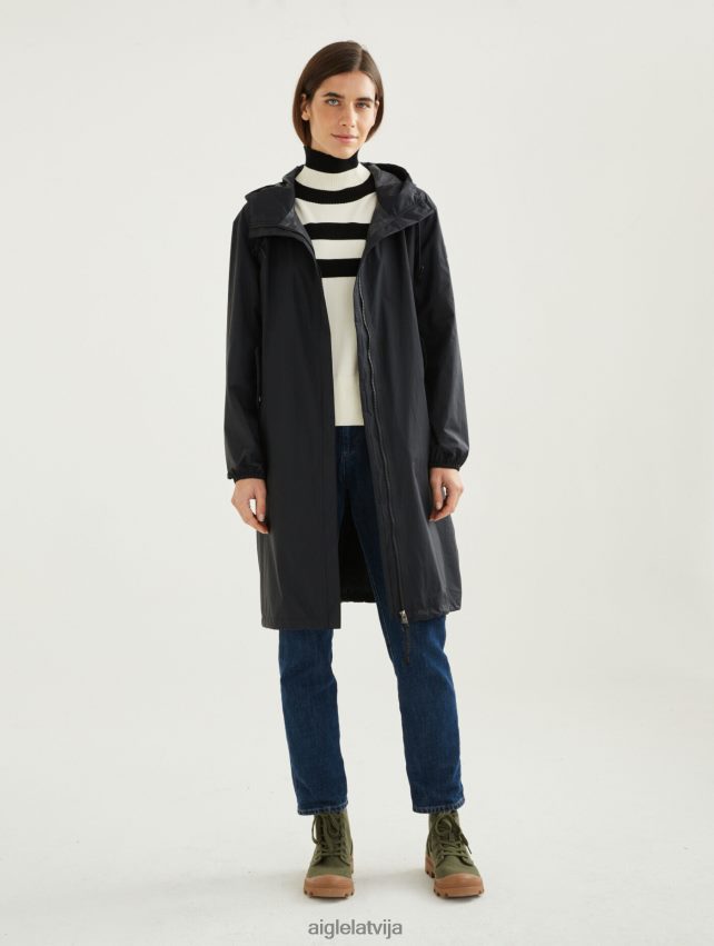 Aigle sievietes gara kapuce mtd parka noir drēbes P0R84L481