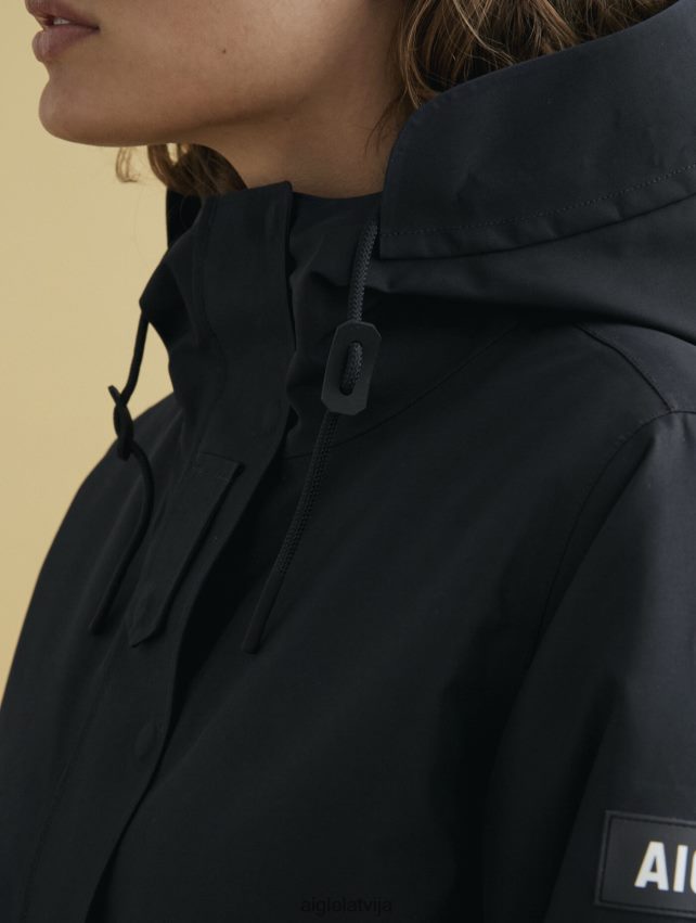 Aigle sievietes ļoti silts parka gore-tex noir drēbes P0R84L675