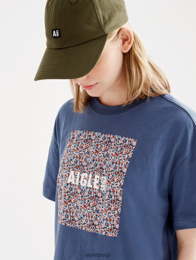 Aigle sievietes Brīvības un apdrukas t-krekls ar īsām piedurknēm marais drēbes P0R84L543