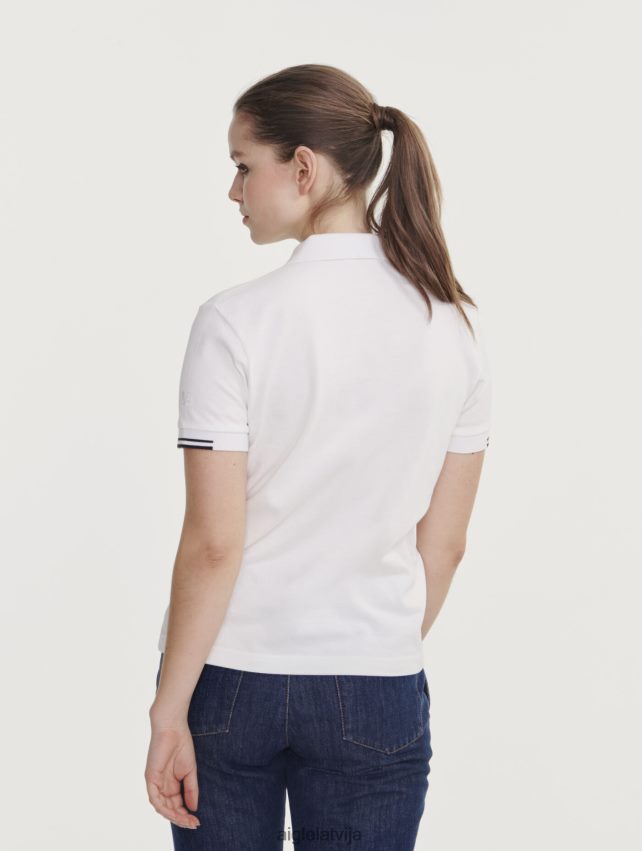 Aigle sievietes pikē polo krekls ar īsām piedurknēm blanc drēbes P0R84L489