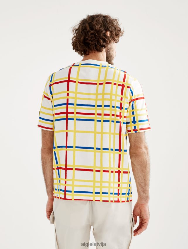 Aigle x Centre Pompidou sievietes Apkalpes kakla t-krekls mondrian drēbes P0R84L10