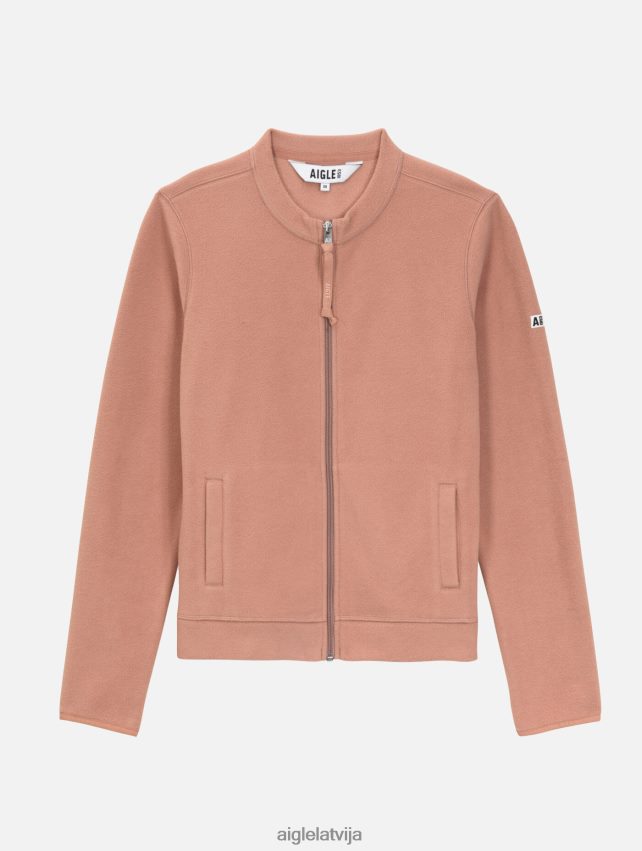 Aigle sievietes flīss ar rāvējslēdzēju ar apkakli miglaina roze drēbes P0R84L589