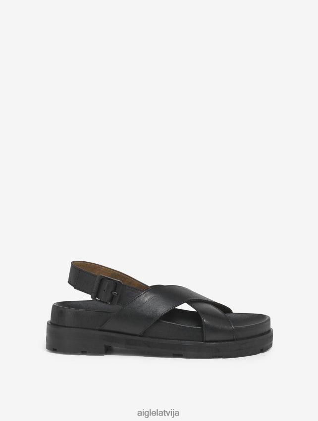 Aigle sievietes elegantas ādas sandales noir kurpes P0R84L623