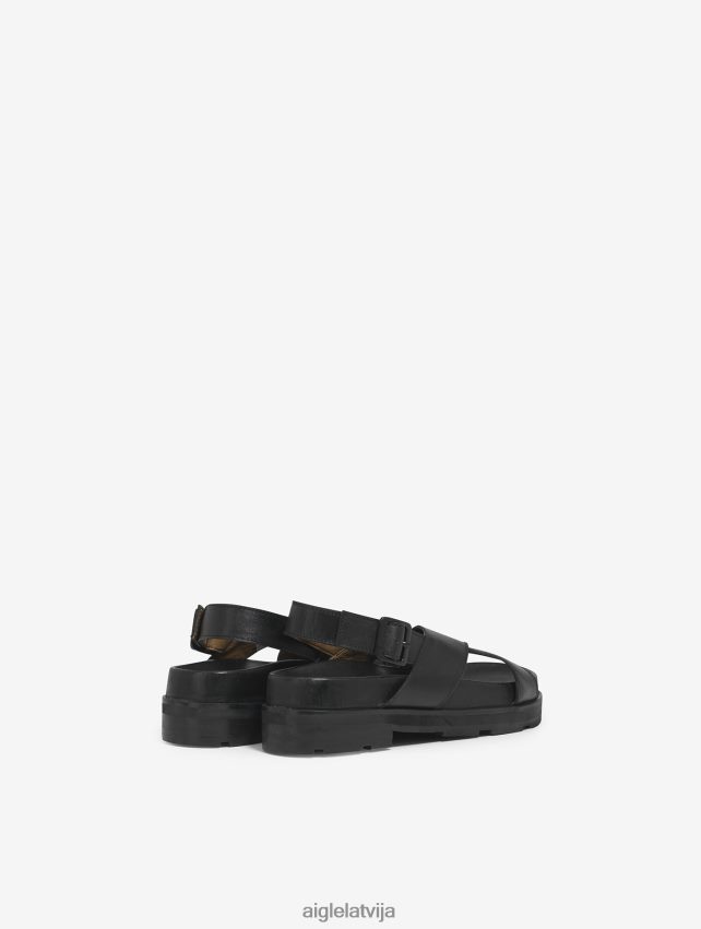 Aigle sievietes elegantas ādas sandales noir kurpes P0R84L623