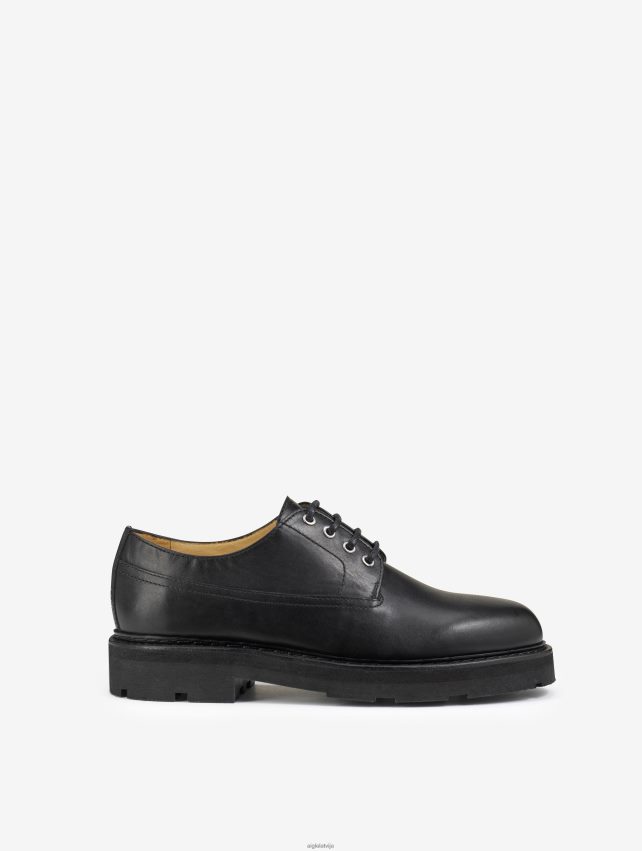 Aigle sievietes norvēģu šūtas ādas derbija apavi noir kurpes P0R84L551