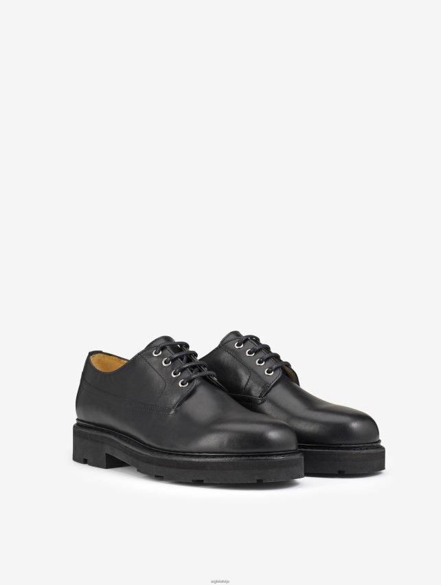 Aigle sievietes norvēģu šūtas ādas derbija apavi noir kurpes P0R84L551