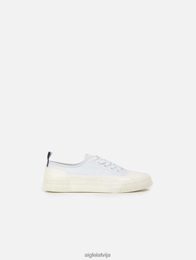 Aigle sievietes videi draudzīgas audekla un gumijas kedas blanc kurpes P0R84L638