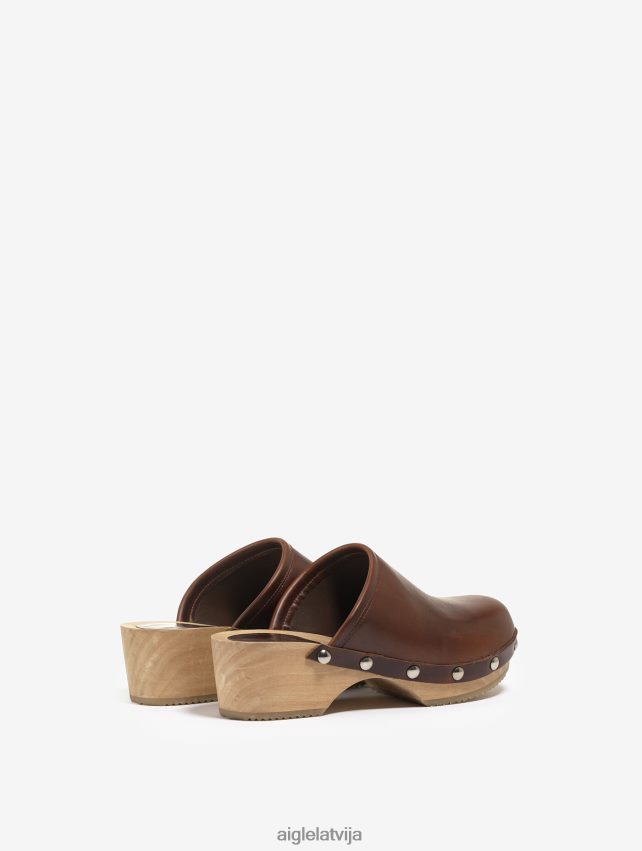 Aigle sievietes ādas un koka tupele burbons kurpes P0R84L630