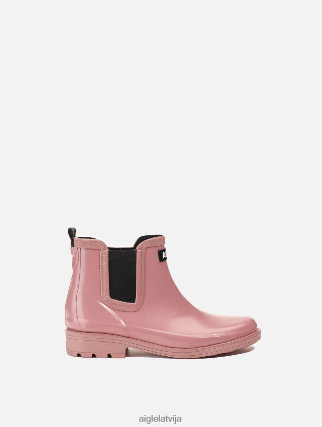 Aigle sievietes jāšanas sporta iedvesmots potītes lietus zābaks miglaina roze zābaki P0R84L521