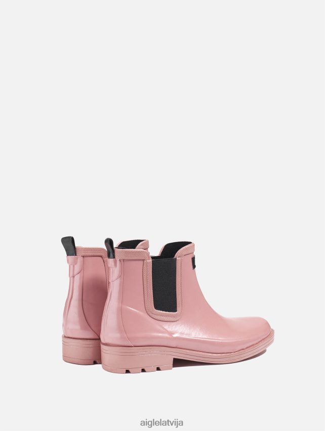 Aigle sievietes jāšanas sporta iedvesmots potītes lietus zābaks miglaina roze zābaki P0R84L521