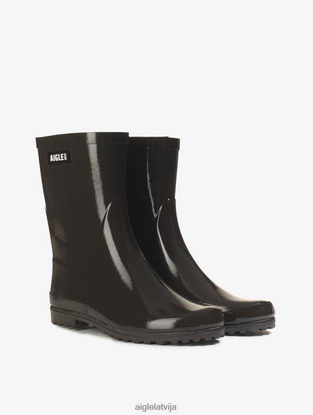 Aigle sievietes lakoti lietus zābaki kakao zābaki P0R84L517