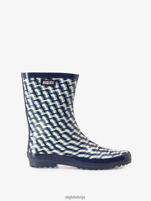 Aigle sievietes lietus zābaki ar apdruku uz potītēm monogramma zābaki P0R84L629