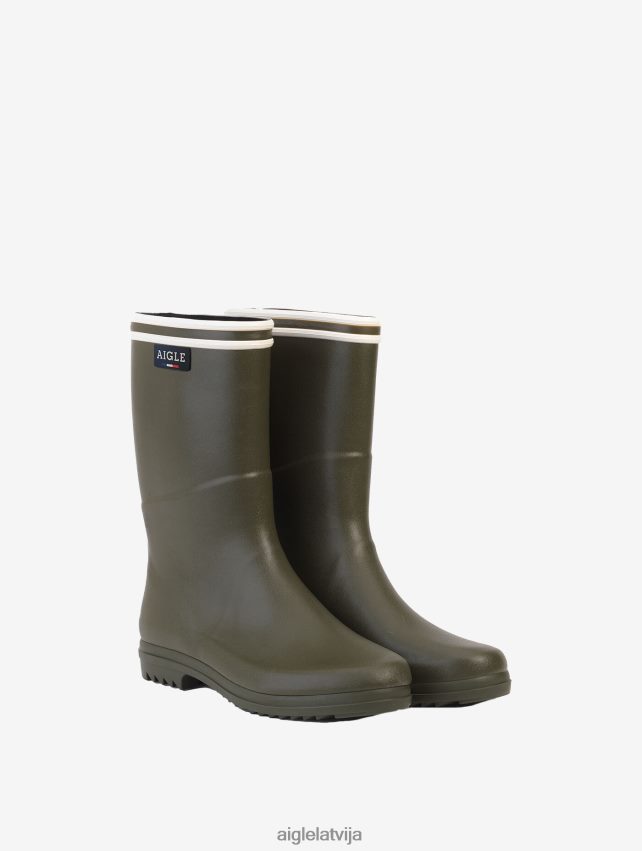 Aigle sievietes lietus zābaki ar robainu soli ražoti francijā kaki zābaki P0R84L661