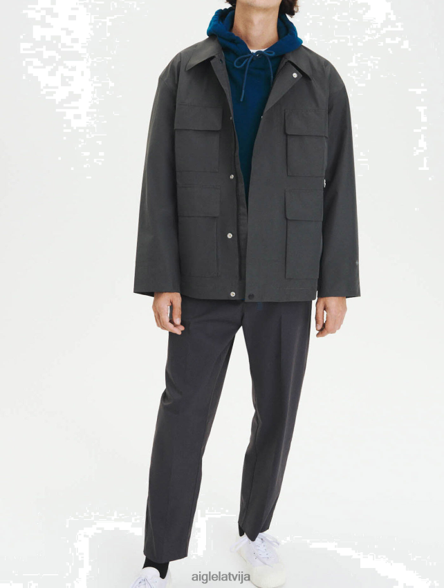 Aigle vīriešiem 4 kabatu gore-tex jaka ogle drēbes P0R84L174