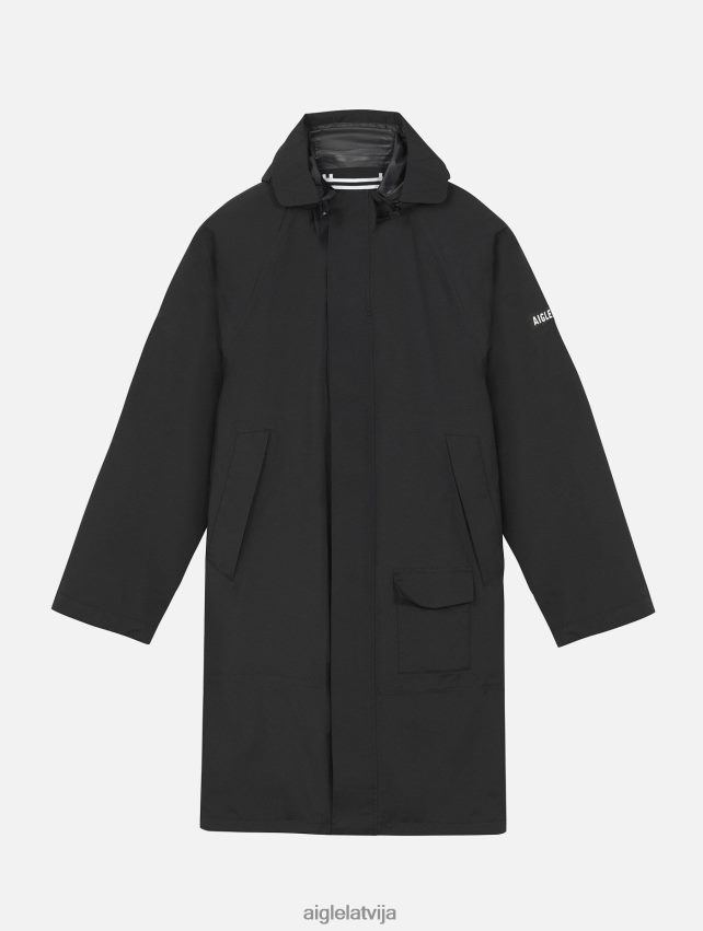 Aigle vīriešiem gara mtd jaka ar kapuci noir drēbes P0R84L184