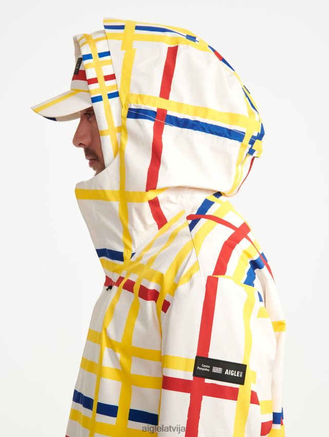 Aigle x Centre Pompidou vīriešiem zivju asti ar garu kapuci mtd mondrian drēbes P0R84L181