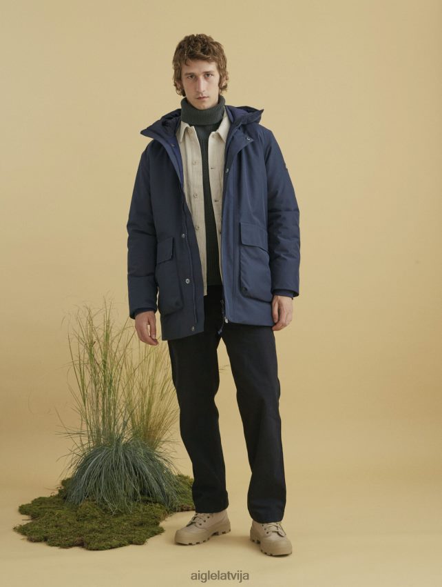 Aigle vīriešiem Dupont sorona gore-tex parka ar garu kapuci impērija drēbes P0R84L182