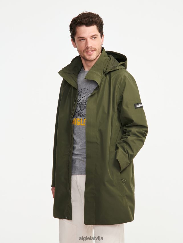 Aigle vīriešiem Gore-Tex parka ar garu kapuci avokāts drēbes P0R84L171