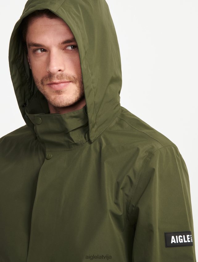 Aigle vīriešiem Gore-Tex parka ar garu kapuci avokāts drēbes P0R84L171