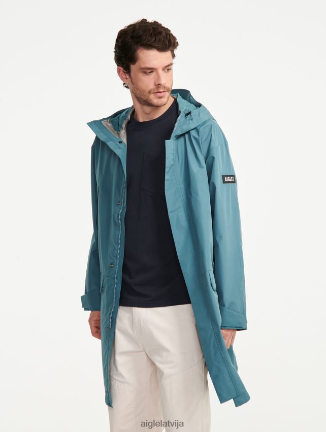 Aigle vīriešiem gara gore-tex paclite parka ar dubultu kapuci hidro drēbes P0R84L193