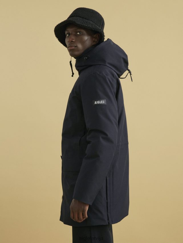 Aigle vīriešiem gore-tex parka ar garu kapuci noir drēbes P0R84L194