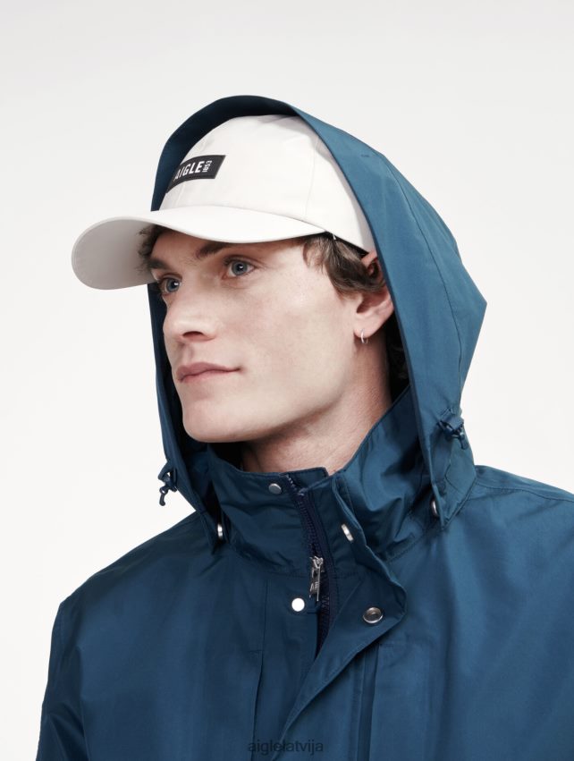 Aigle vīriešiem gore-tex īss parka noņemams kapuci vētras zils i drēbes P0R84L170