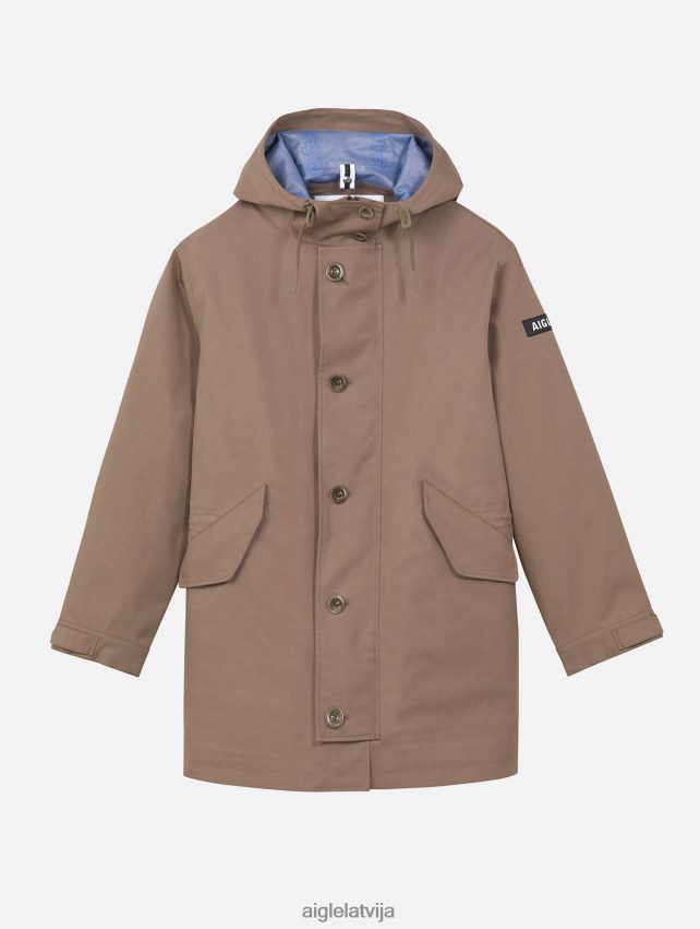 Aigle vīriešiem vidēja garuma kapuci mtd parka kapučīno drēbes P0R84L222