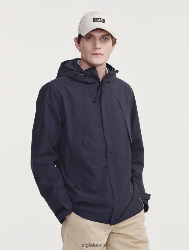 Aigle vīriešiem vidēja garuma mtd parka ar kapuci jūras drēbes P0R84L160