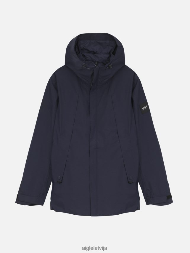Aigle vīriešiem vidēja garuma mtd parka ar kapuci jūras drēbes P0R84L160