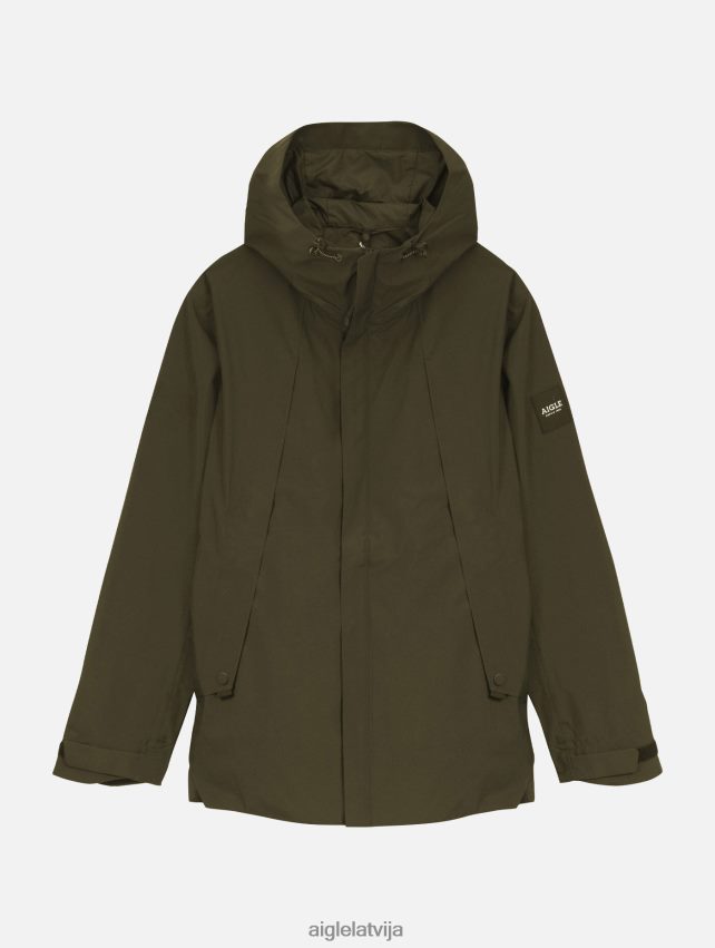Aigle vīriešiem vidēja garuma mtd parka ar kapuci kaki drēbes P0R84L178