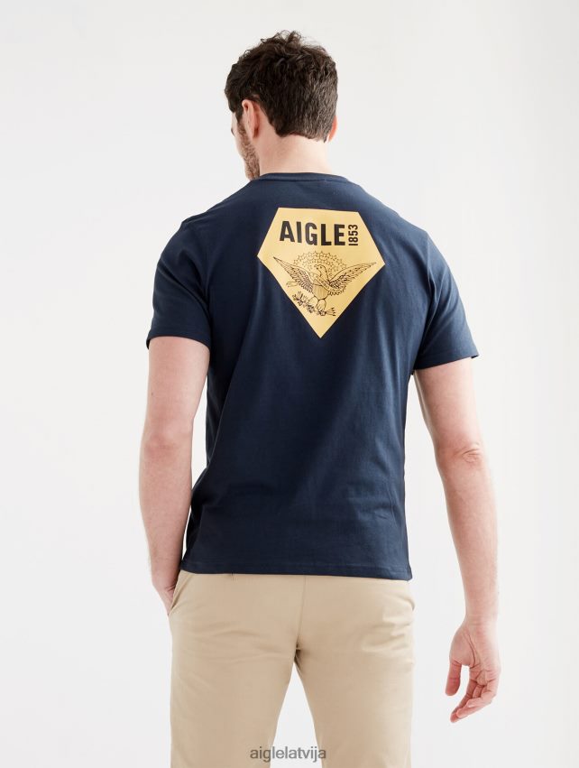 Aigle vīriešiem apdrukāts t-krekls ar apkakli impērija drēbes P0R84L133