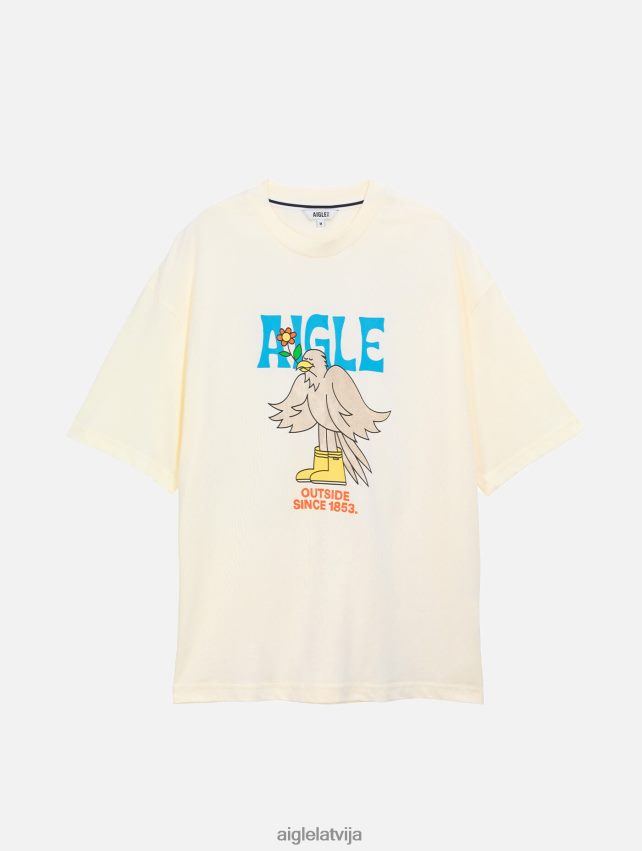 Aigle vīriešiem apdrukāts t-krekls ar apkakli lait drēbes P0R84L117