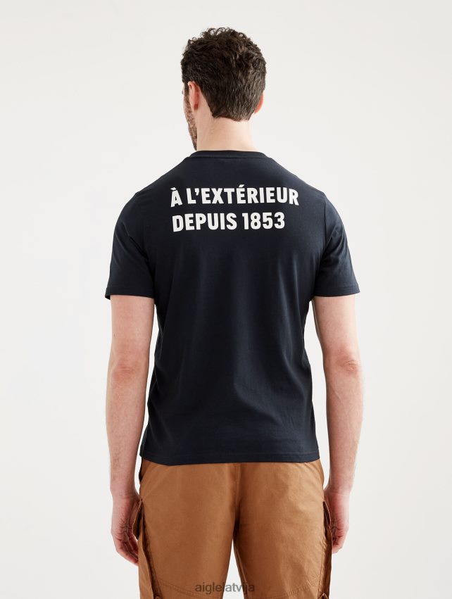 Aigle vīriešiem apdrukāts t-krekls ar apkakli noir drēbes P0R84L103